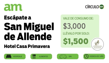 Hotel Casa Primavera | Vale de Consumo de $3,000 por solo $1,500